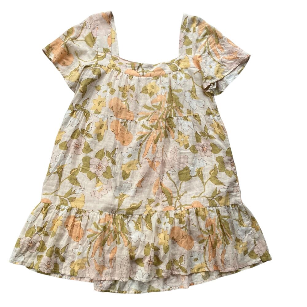 Rails Valentina Dress in Citrus Floral Size Large Tiered Square Neck - Picture 3 of 8